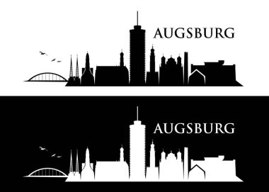 Manzarası, Augsburg üzerinde mimari yapılarından siluetleri