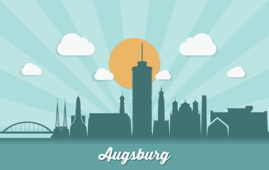 Manzarası, Augsburg üzerinde mimari yapılarından siluetleri