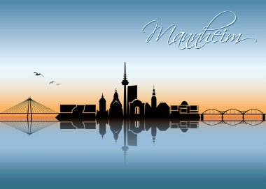 Manzarası, Mannheim üzerinde mimari yapılarından siluetleri