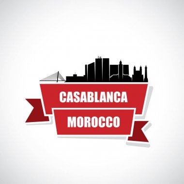 Casablanca manzarası, Fas, vektör çizim