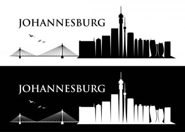 Johannesburg manzarası, Güney Afrika, vektör çizim