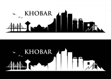 Khobar manzarası, Suudi Arabistan, vektör çizim