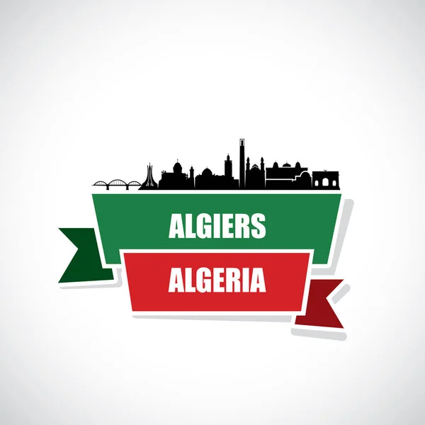 Algier Skyline Algerien Vektorillustration — Stockvektor