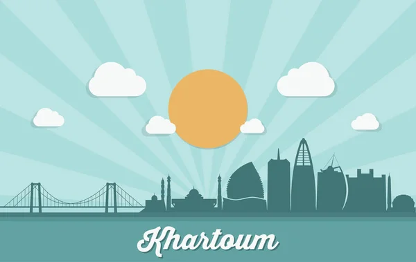 Ilustracja Wektorowa Khartoum Skyline Sudanie — Wektor stockowy