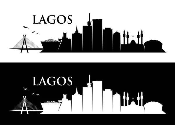 Lagos Skyline Nigeria Vektorillustration — Stockvektor