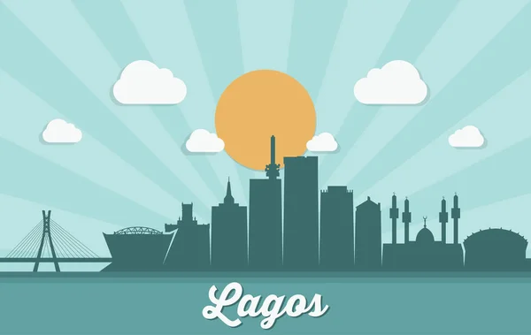 Lagos Skyline Nigeria Illustration Vectorielle — Image vectorielle