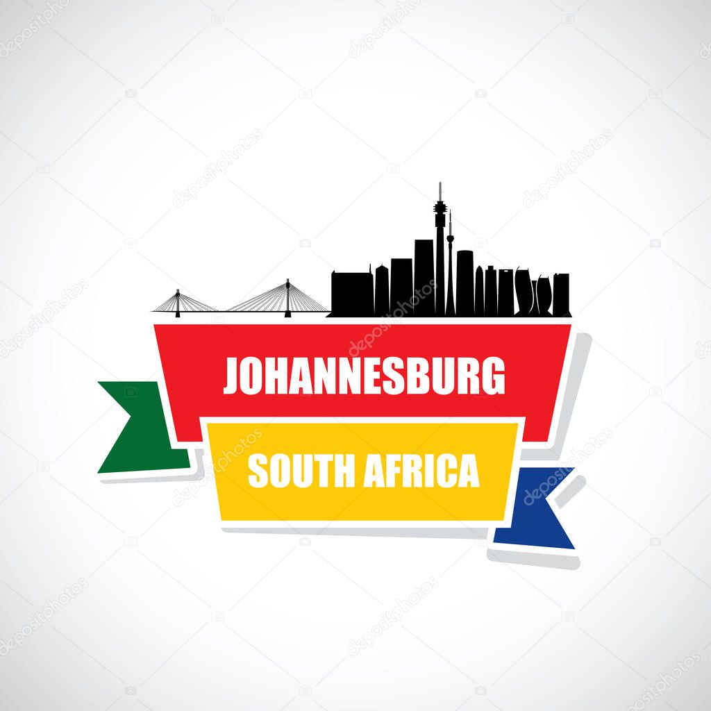 Johannesburg skyline, South Africa, vector illustration