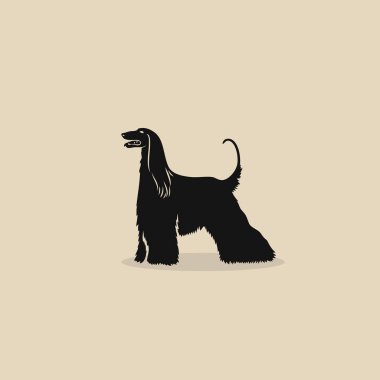 Bej arka planda Afgan av köpeği logosu