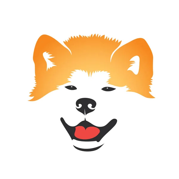 Elegante Icono Rojo Akita Inu Perro Aislado Sobre Fondo Blanco — Vector de stock