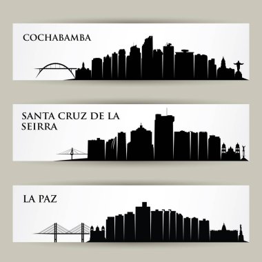 Bolivya şehirleri, basitçe vektör illüstrasyonu 