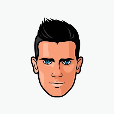 insan simgesinin yüzü, basitçe vektör illüstrasyonu 