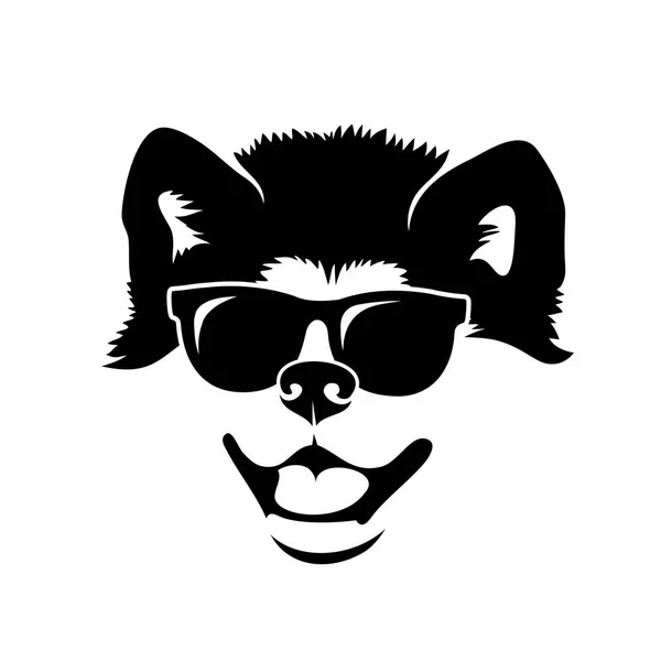 Cão Óculos Sol Simplesmente Ilustração Vetorial — Vetor de Stock