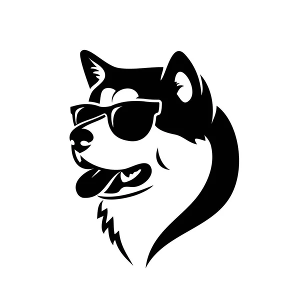 Pes Slunečních Brýlích Jednoduše Vektorová Ilustrace — Stockový vektor