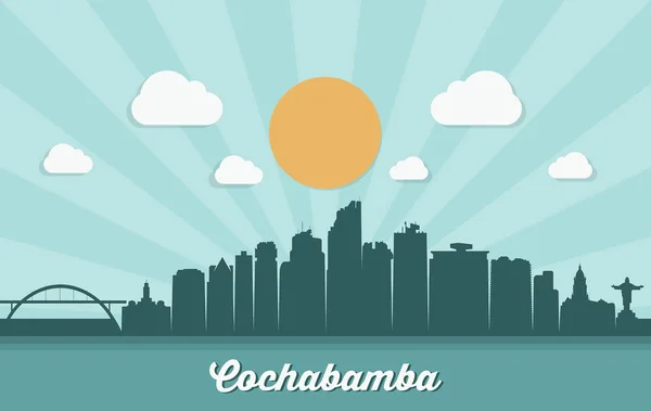 Cochabamba Σιλουέτα Απλά Διανυσματική Απεικόνιση — Διανυσματικό Αρχείο