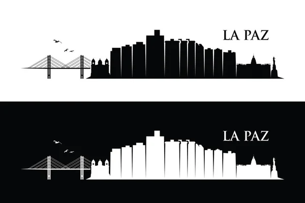 Set Van Paz Stad Silhouetten Gewoon Vectorillustratie — Stockvector