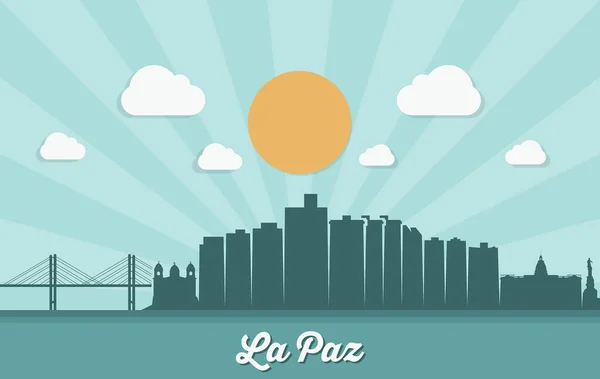 Paz City Silhouette Semplicemente Illustrazione Vettoriale — Vettoriale Stock