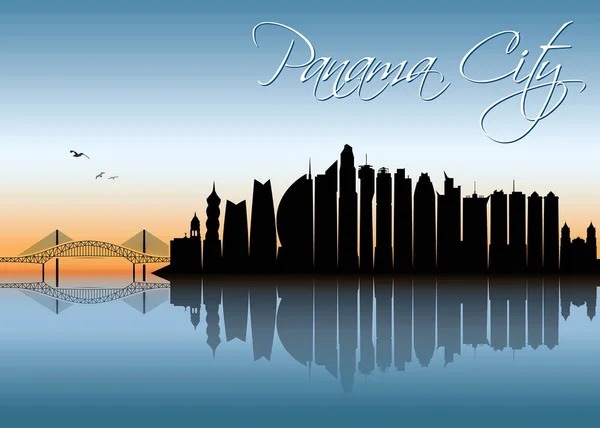 Panama Stad Silhouet Gewoon Vector Illustratie — Stockvector