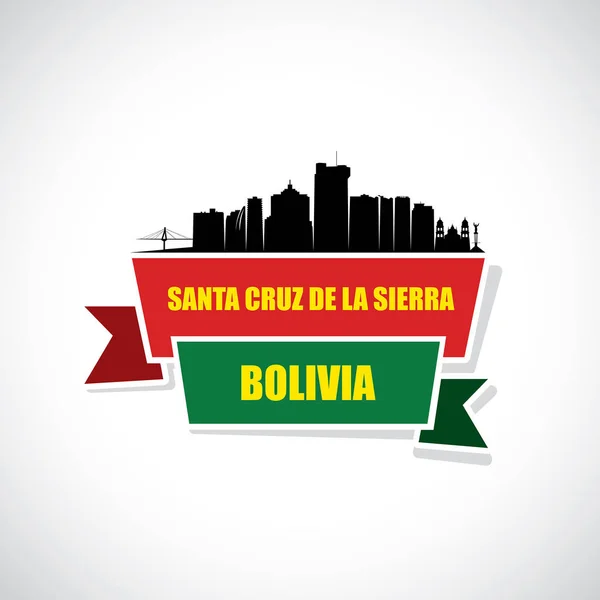 Santa Cruz Sierra Πόλη Σιλουέτα Απλά Διάνυσμα Εικονογράφηση — Διανυσματικό Αρχείο