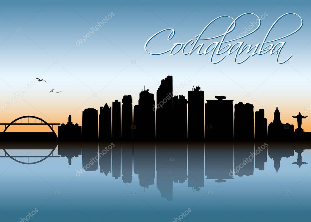 Cochabamba silhouette, simply vector illustration 