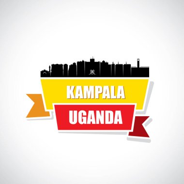 Kampala uganda şehir silueti, basitçe vektör illüstrasyonu 
