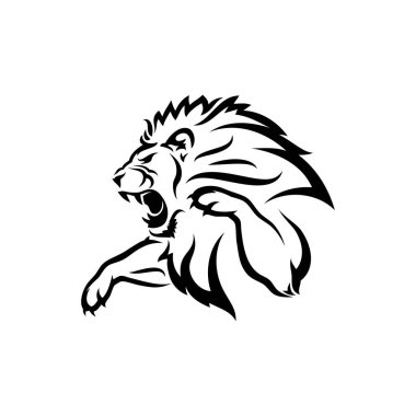 aslan profili minimalist vektör çizim