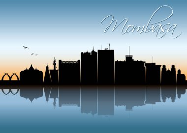 mombasa şehir silueti, basitçe vektör illüstrasyonu 