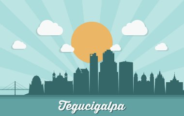 tegucigalpa şehir silueti, basitçe vektör çizimi 