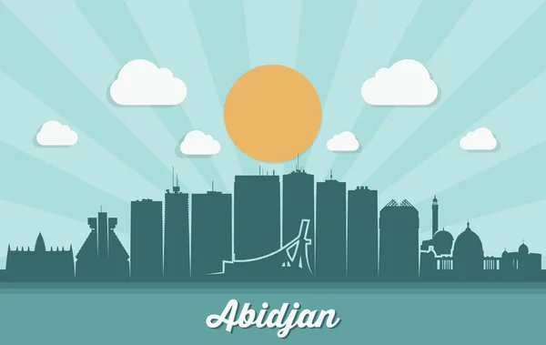 Stadtsilhouette Von Abidjan Einfach Vektorillustration — Stockvektor