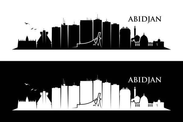 Abidjan Siluety Města Jednoduše Vektorové Ilustrace — Stockový vektor