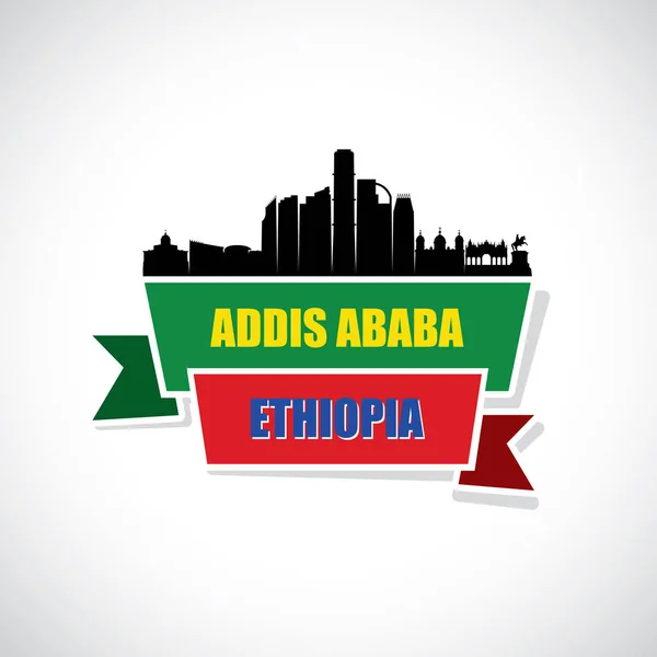 Addisababa Etiyopya Şehir Silueti Basitçe Vektör Illüstrasyonu — Stok Vektör