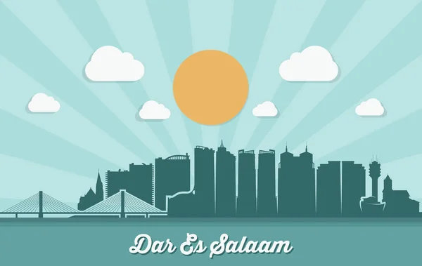 Dar Salaam Cidade Silhueta Simplesmente Ilustração Vetorial —  Vetores de Stock