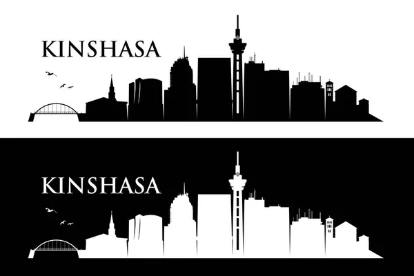 Kinshasa Stad Silhouetten Gewoon Vector Illustratie — Stockvector