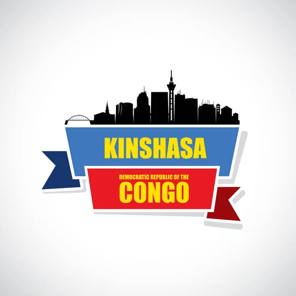 Kinshasa Congo城市轮廓 简单的矢量插图 — 图库矢量图片