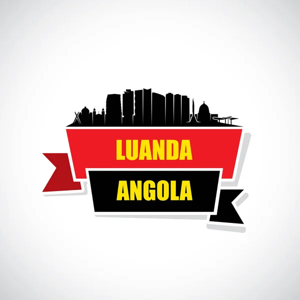 Luanda Angola Silueta Ciudad Simplemente Vector Ilustración — Vector de stock