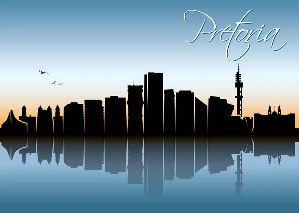 Silueta Ciudad Pretoria Simplemente Vector Ilustración — Vector de stock