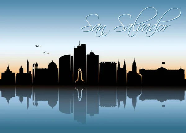 Silueta Ciudad San Salvador Simplemente Vector Ilustración — Vector de stock