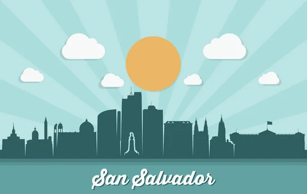 San Salvador City Silhuet Simpelthen Vektor Illustration – Stock-vektor