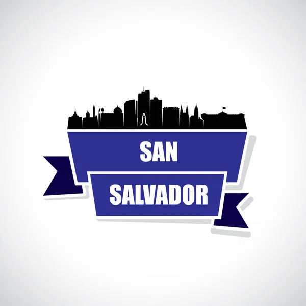San Salvador Stad Silhouet Gewoon Vector Illustratie — Stockvector