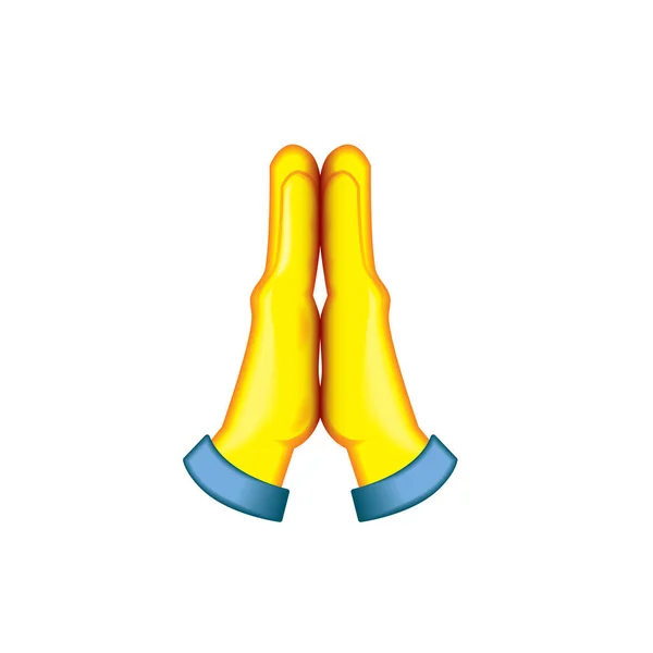 Žluté Ruce Modlící Ikona Vektorové Ilustrace — Stockový vektor