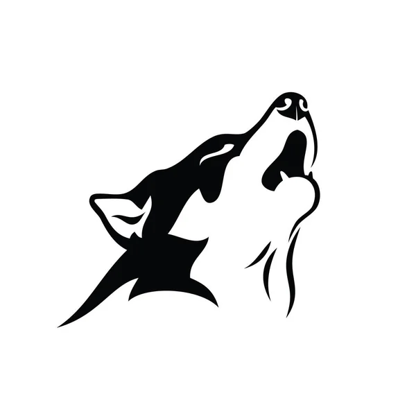 黒と白の狼ベクトルイラスト — ストックベクタ