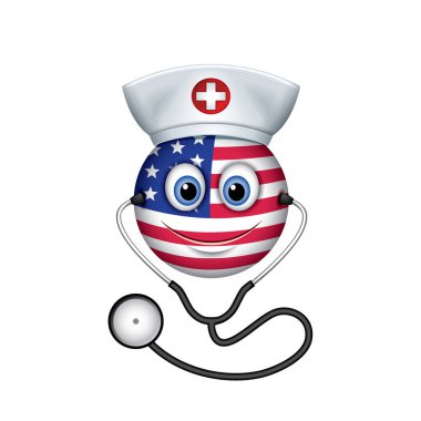 American emoticon - emoji, Smiley - vektör çizimi