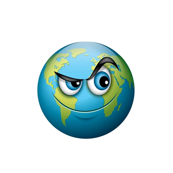 圆形绿色和蓝色地球微笑 矢量图解 — 图库矢量图片