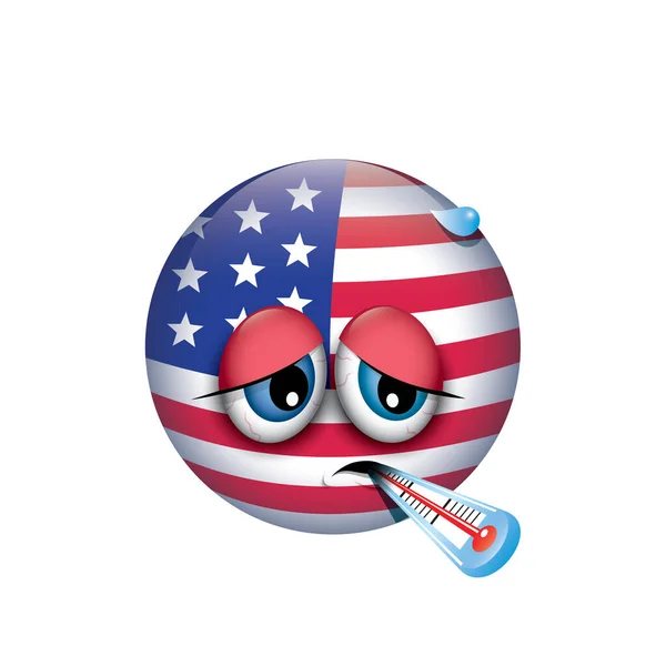 Amerikai Emotikon Emoji Smiley Vektor Illusztráció — Stock Vector