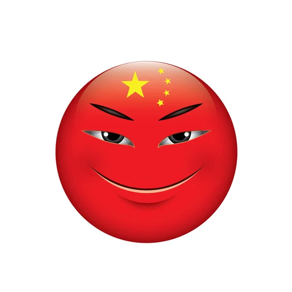 Emoticon Chinês Emoji Smiley Ilustração Vetorial — Vetor de Stock