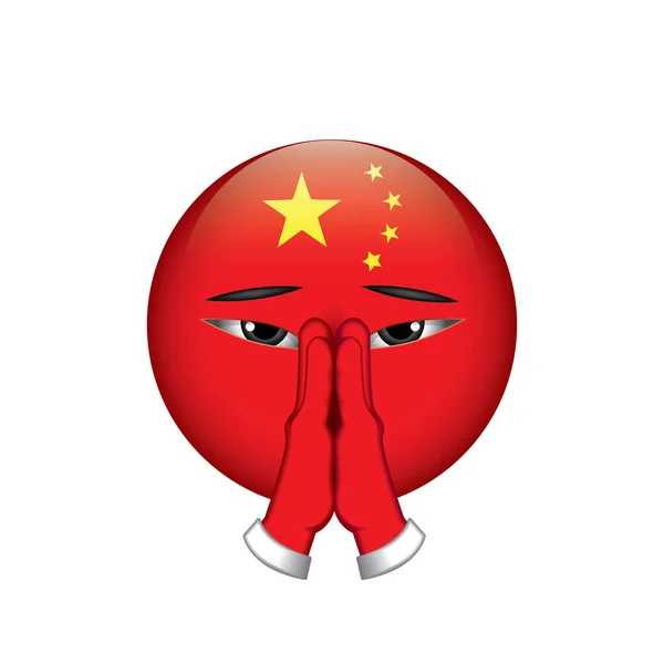 Kínai Emotikon Emoji Smiley Vektor Illusztráció — Stock Vector
