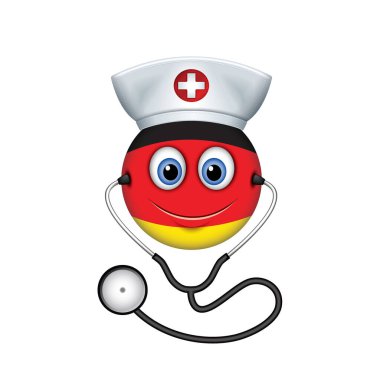 Alman emojisi - emoji, Smiley - vektör çizimi