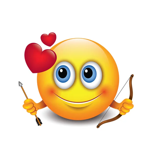 Emoticono Lindo Con Corazón Emoji Ilustración Vectorial — Archivo Imágenes Vectoriales