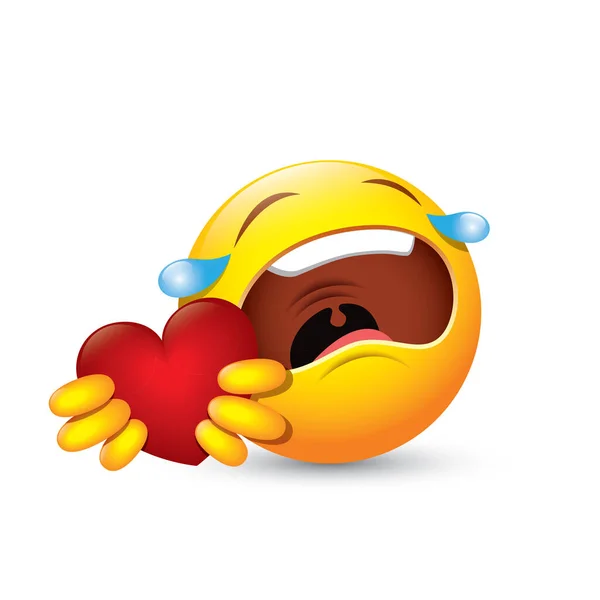 Cute Emotikon Sercem Emoji Ilustracja Wektor — Wektor stockowy