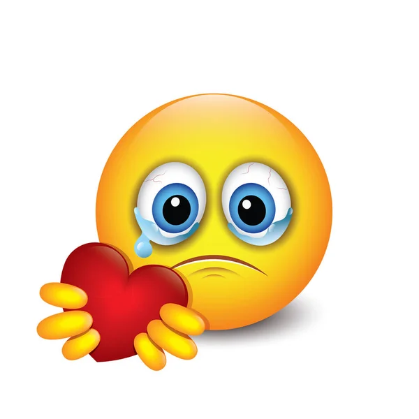 Cute Emoticon Heart Emoji Vector Illustration — Stock Vector