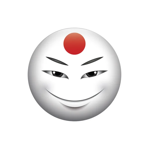 Süßes Asiatisches Emoticon Emoji Smiley Vektorillustration — Stockvektor